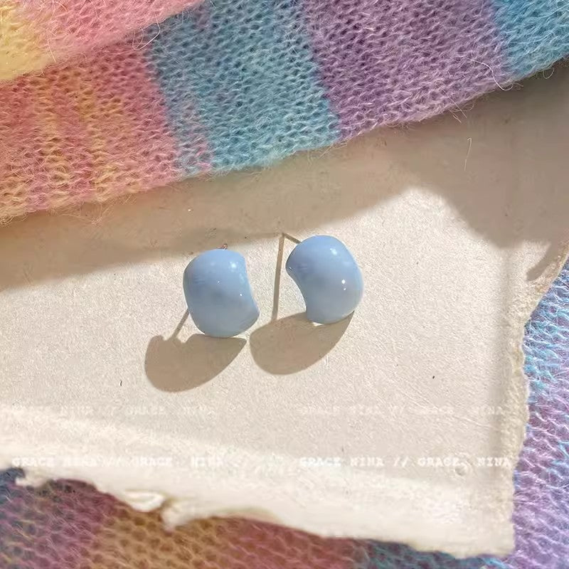 Summer outing ins style colorful jelly bean earrings 2024 new popular personalized simple earrings girls earrings