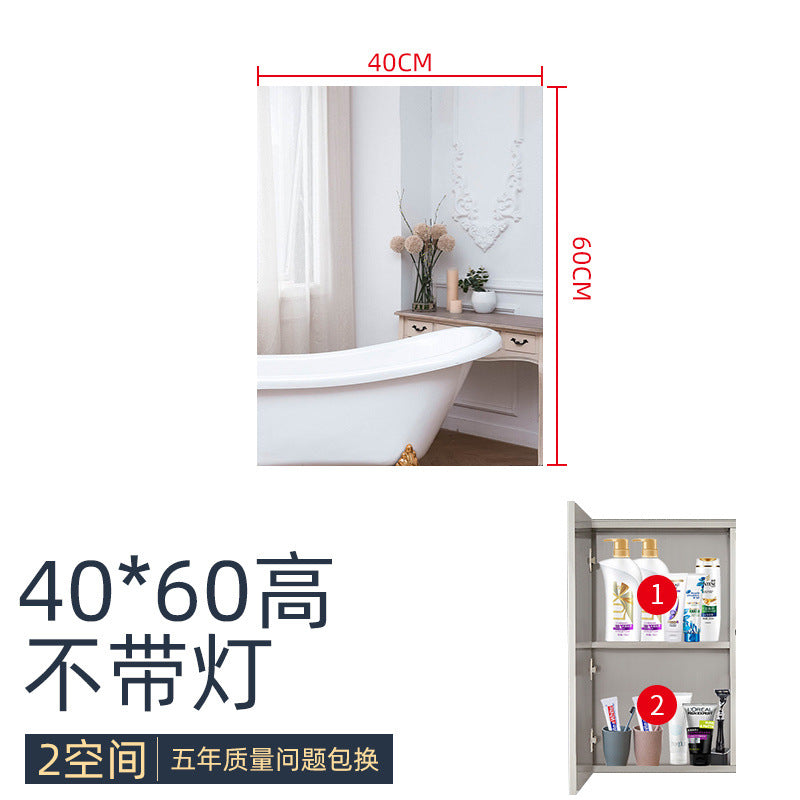Stainless Steel Bathroom Mirror Cabinet Wall-mounted Toilet Mirror Box Toilet Bathroom Mirror with Shelf Dressing Storage