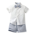 Kids dress first birthday summer boys short-sleeved white shirt boy host costume piano kindergarten performance costume