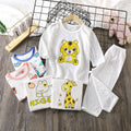 Summer kids' pure cotton loungewear set - boys' and girls' lightweight pajamas, breathable three-quarter sleeve baby air conditioning suit
