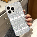 Suitable for iphone16promax silver lace bunny mobile phone case apple 17 all-inclusive anti-fall glitter glue case