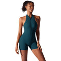 High-intensity workout backless yoga bodysuit - quick-dry, compression, zipper, barely-there feel, customizable fitness leotard