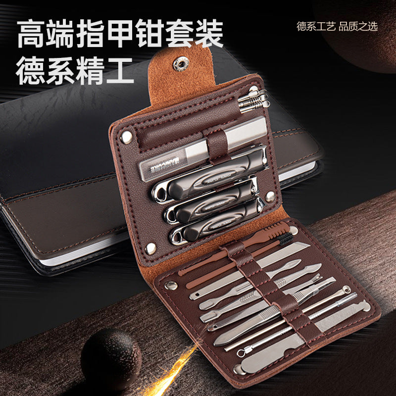 High-quality 20-piece carbon steel anti-splash nail clipper set - angled tip nail clippers for home grooming