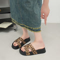 Women's summer sandals & slippers - new thick-soled leopard print h-strap comfortable non-slip foreign trade flip-flops