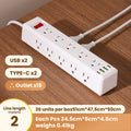 Us standard power strip with overload protection, 125v usb charging port - compatible with us and canadian outlets