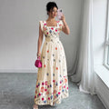 puff sleeve floral print cinched waist flared skirt romantic elegant everyday dress