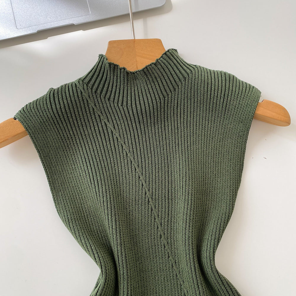 Commuting style knitting sleeveless easiest for matchtops vest women's summer pure color silmslimming lookeasiest for matchoutweartops