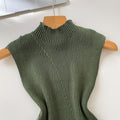 Commuting style knitting sleeveless easiest for matchtops vest women's summer pure color silmslimming lookeasiest for matchoutweartops