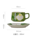 Stylishretroclassy underglaze coffee cup and saucer niche style hand gift ceramic mug office milk coffee cup