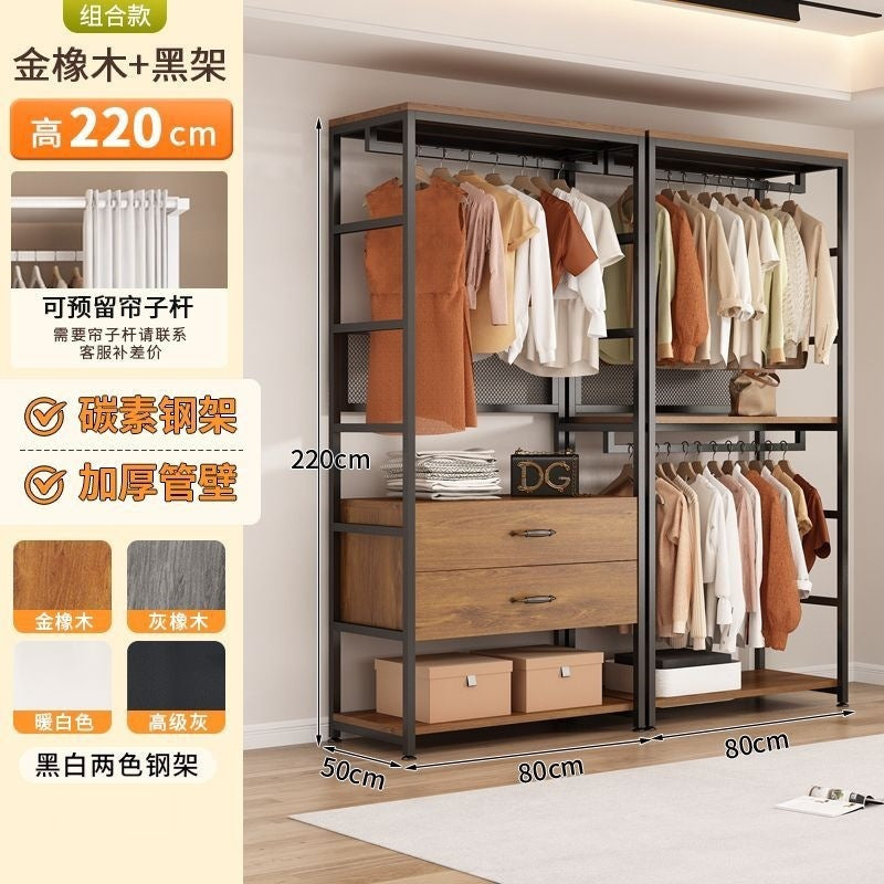 Open wardrobe for home bedroom walk-in closet shelf wardrobe floor-standing clothes rack design wardrobe rental wardrobe
