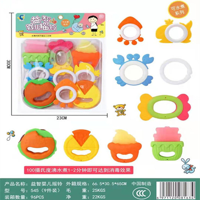 Cross-border Export South East Asia Baby Rattle Hand Rattle Bag Newborn Baby Toys Teeth Chewing Glue Rattle Gifts