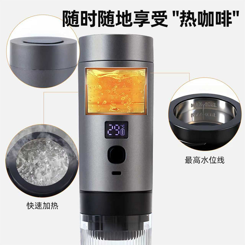 Portable coffee maker, compact home & car capsule coffee machine, 3-in-1 fully automatic mini espresso & semi-automatic