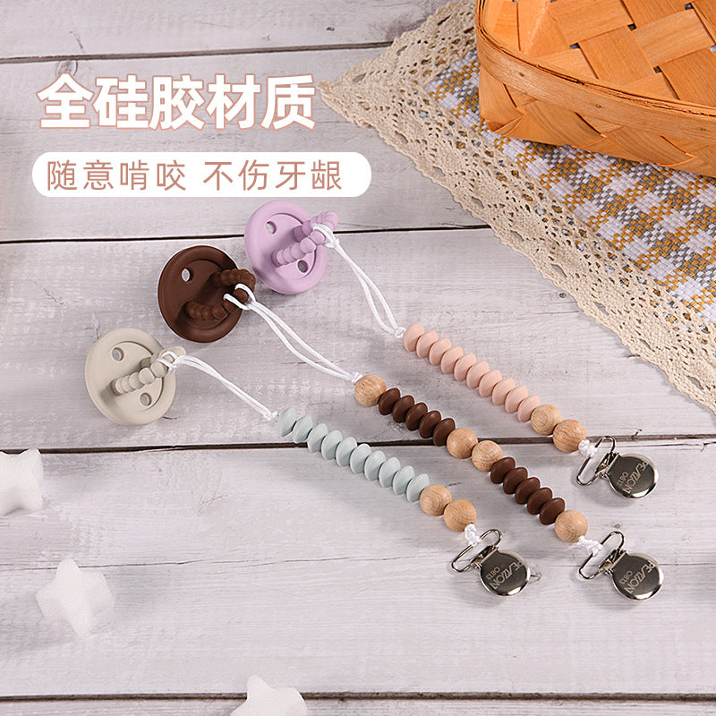 Food grade bead silicone pacifier for baby comfort, safe and tasteless to soothe baby bead silicone pacifier