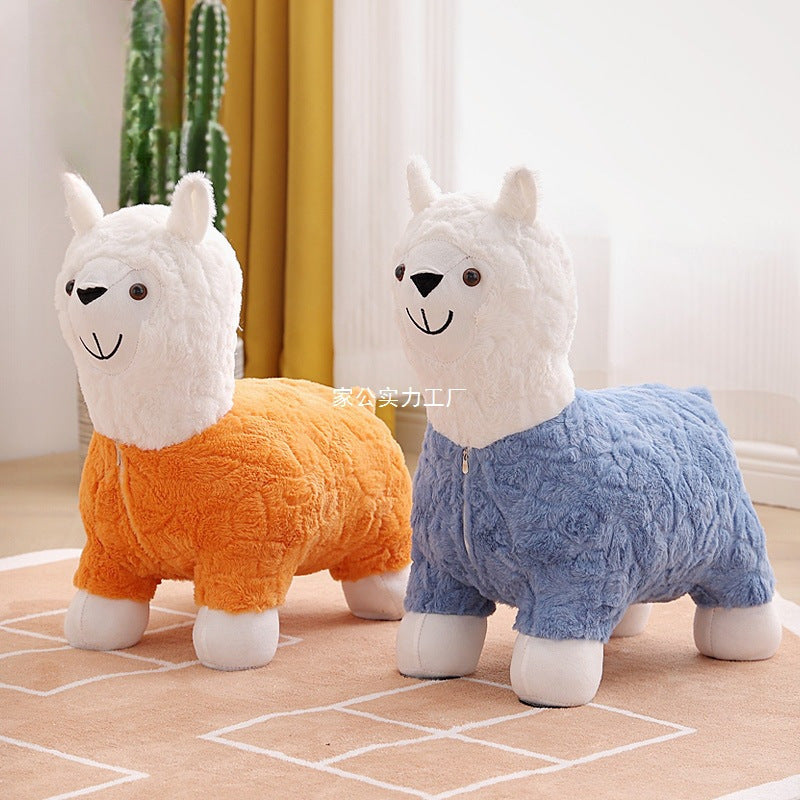 Alpaca seat Living room shoe changing stool Children's sofa Leisure chair Sitting stool Cartoon birthday Simple modern animal stool