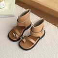 Retro square toe toe sandals women's summer outwear new arrivaleasiest for match belt buckle short boots hidden heel roman sandals