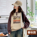 Girls' sweatshirt  new kids' spring/autumn fashionable polo collar top, loose casual children's clothing top for mid-to-large children