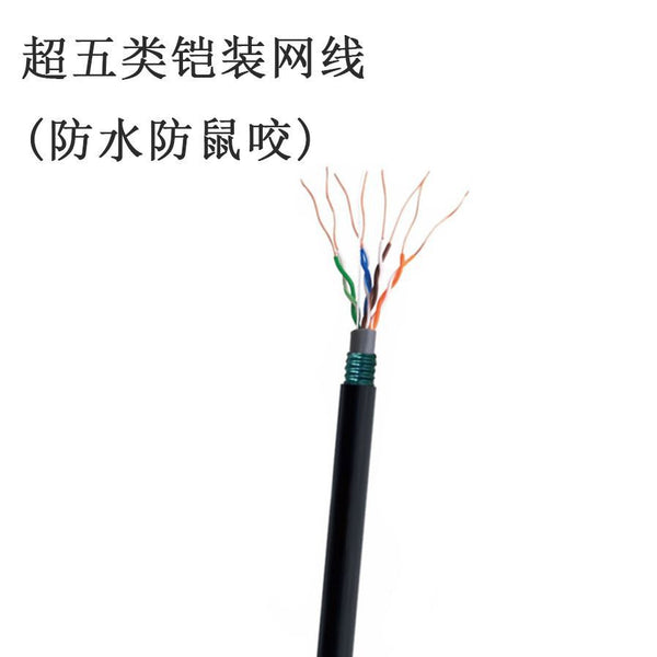 Super five outdoor mouse bite armor network cable outdoor waterproof sun protection anti-UV six outdoor armor network cable