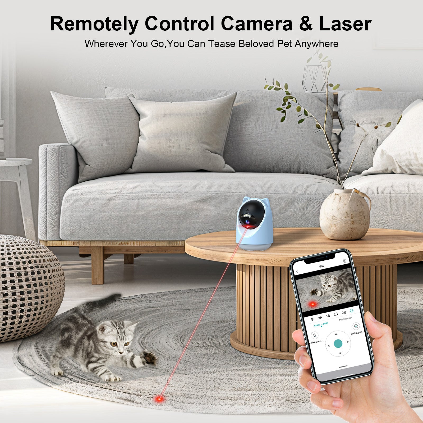 Source factory 5G pet camera AI pet recognition automatic tracking  new product intelligent laser cat teaser