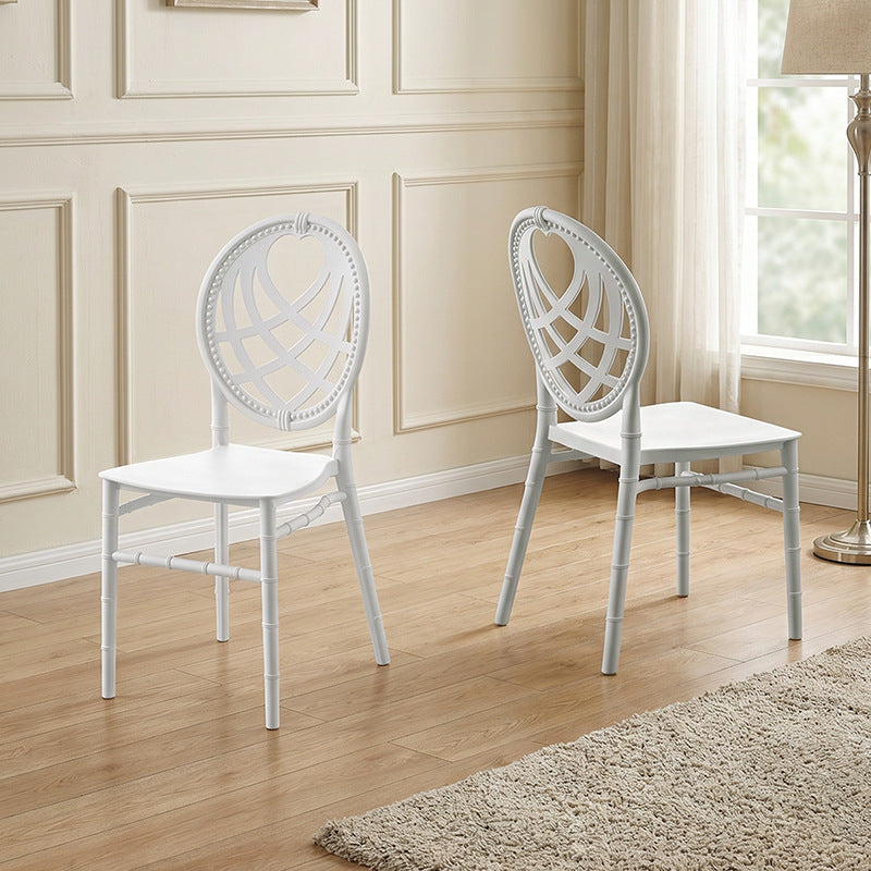 bamboo chair back dining chair pp plastic all-in-one molded restaurant chair for home makeup chair ins style chair