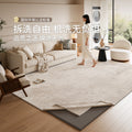 Removable and washable carpet living room cream style double layer machine washable sofa sound insulation mat log style bedroom easy care floor mat
