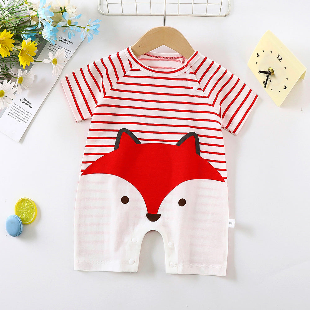 Baby clothes summer thin pure cotton air-conditioning clothes pajamas newborn baby short-sleeved onesie baby outing khaki crawling