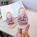 Vancahao niche design girls' bowknot princess sandals -  summer new arrivals - kids' slip-on beach sandals