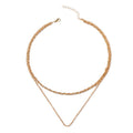 Wholesale braided chain necklace - european & american style, minimalist alloy, unisex, niche, cool & edgy, double layered, choker necklace