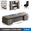 2.6m double short cabinet boss table + boss chair + 6-door bookcase