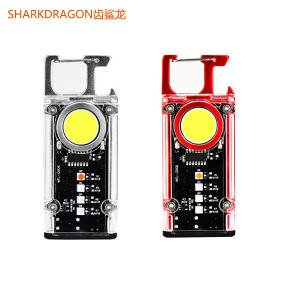 Cross-border COB keychain light Outdoor mountaineering buckle light Portable camping light Bottle opener Multifunctional emergency light