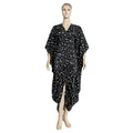 Autumn irregular waist leopard print v-neck loose drawstring dress african plus size women's clothing factory wholesale