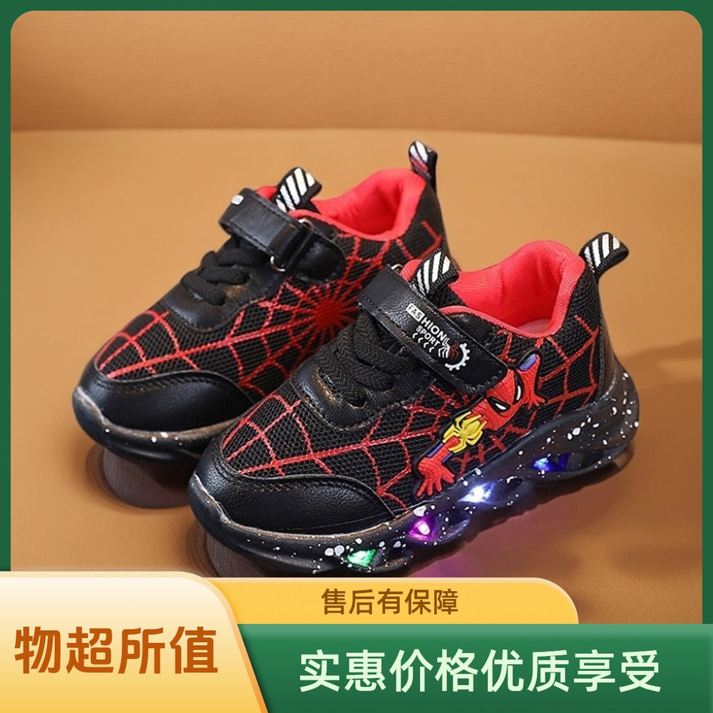 spring/autumn new light-up sneakers: boys' luminous casual shoes & girls' cartoon light-up shoes for older kids