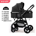 Baby stroller, lightweight, full-coverage, sit-down and lie-down mesh, breathable, one-click folding, high-view stroller with four wheels