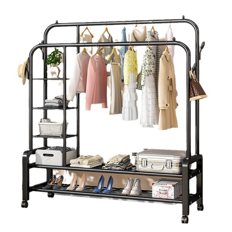 Simple clothes drying rack floor-standing for home clothes rack bedroom dormitory coat rack indoor balcony clothes drying clothes pole rack