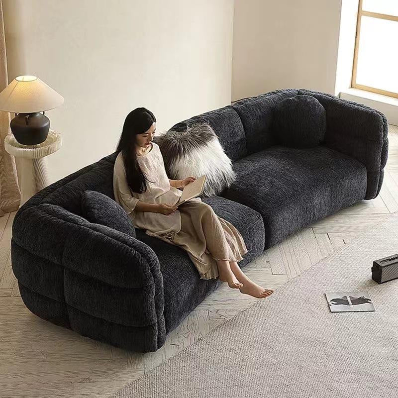 Foshan chenille fabric sofa furniture wholesale sectional sofa living room furniture curved irregular sofa customization