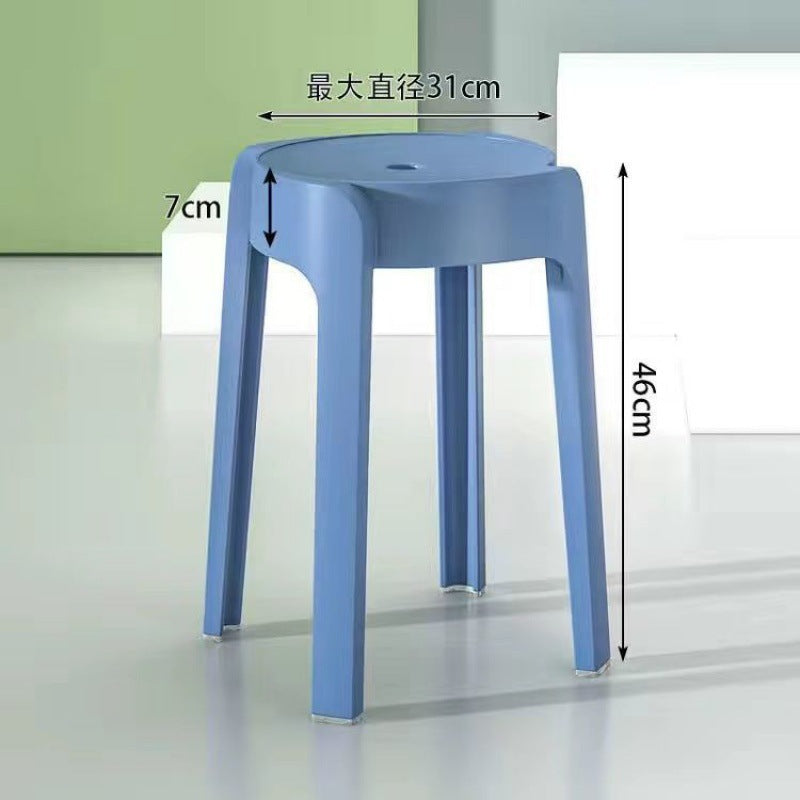 Influencer-approved fashionable plastic stool - thickened, stackable, round stool for home use - nordic dining stool - minimalist creative windmill stool - wholesale