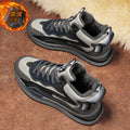 Men's cotton-padded shoes, spring 2025 new collection: high-top, fleece-lined, extra thick, casual sports, chunky sole, warm, cold-resistant, travel, dad shoes