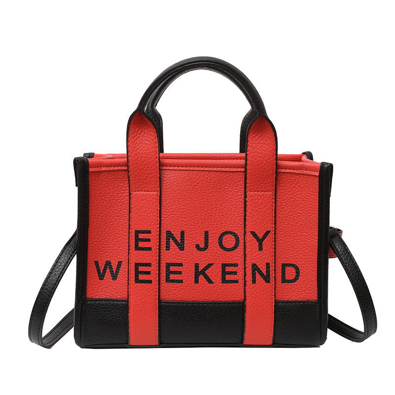 export tote bag lychee pattern women's satchel bag classy fashionprintingletter shoulder crossbody bag