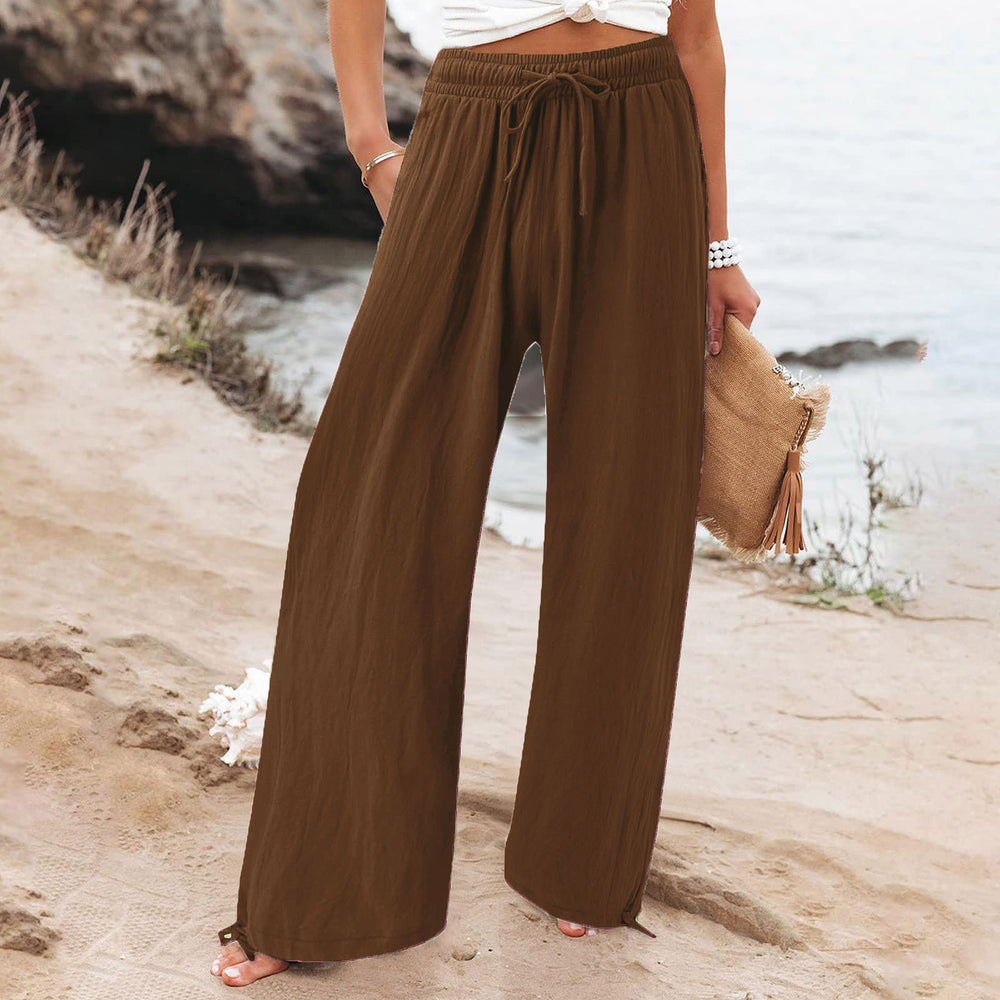 independent station  fashion cross-border hot selling export elastic casualpure colorpants loose pants