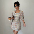 european and american cross-border chic women's clothing: new elegant chanel-style mini skirt dress two-piece set