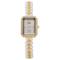 Ouki internet celebrity medieval pearl chain watch women's small mother-of-pearl dial small fragrant style diamond-encrusted women's watch silver