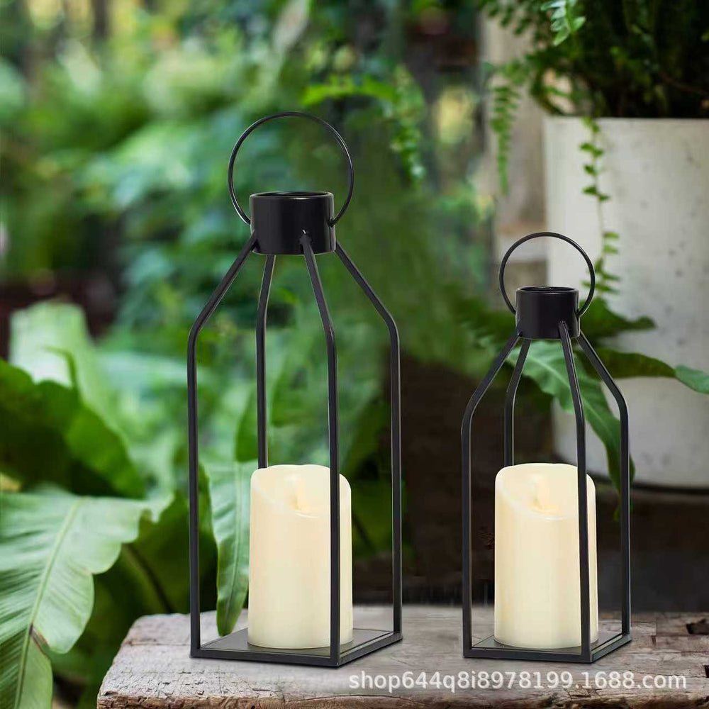 amazon casual candle holder black iron home candle holder desktop decoration outdoor garden wind lamp decoration