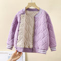 New winter quilted silk-padded baseball jacket: thickened, wearable as outerwear or inner layer, perfect for school uniforms, warm and cozy for boys and girls