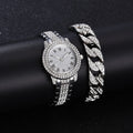 Silver watch + cuban bracelet