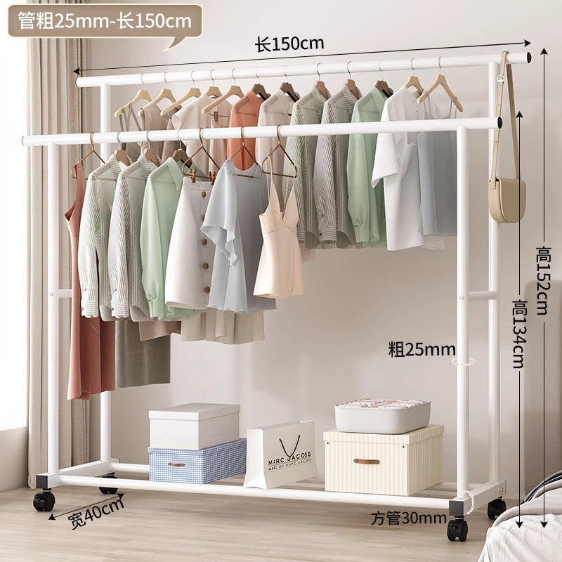 Simple coat rack, movable clothes drying rack, floor-standing indoor room, multi-functional clothes rack, accessible luxuryfor home bedroom