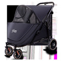 Factory direct large-capacity pet stroller, medium to large pet carrier with double doors, one-button fold