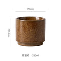 Japanese retro rustic pottery coffee cup afternoon tea latte high-end ceramic kiln-change cup latte art cup drawstring cup water cup