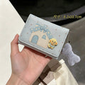 Korean style short wallet multifunctional card holder cute cartoon foldable multi-card slot leather wallet student high-value design