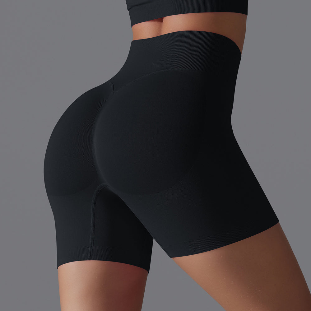 Fashion cross-border seamless pure color yoga shorts tight running fitness yoga clothes high waist butt lift peach sports pants