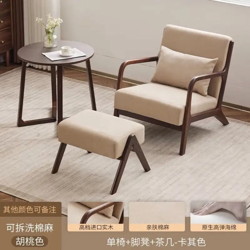 Balcony tea table and chair combination small apartment one table and two chairs household solid wood simple three-piece set reading and drinking tea cp