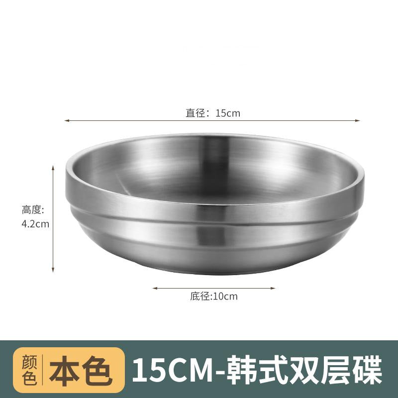 304 korean style extra thick double-layered gold sauce dish, snack & kimchi plate, bbq restaurant seasoning dish, hot pot dipping bowl